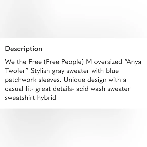 We The Free Gray and Blue Patchwork Top - Picture 15 of 15